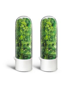 UEOZ Herb Keeper for Refrigerator Herb Saver for Refrigerator Cilantro Container Vegetable Preservation Bottle for Cilantro Mint Parsley Asparagus Keeps Greens Fresh for 23 Weeks 2PCS