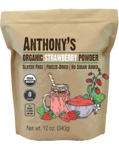 Anthony's Organic Strawberry Powder - 12 oz Freeze-Dried, Gluten Free, No Sugar Added, Non-GMO