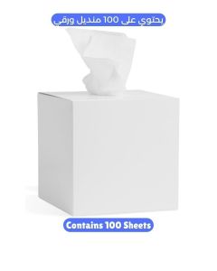 2 Ply Facial Tissue 100 Sheets in a Cube Box - Contains 100 Premium Quality Soft and Absorbent Tissues