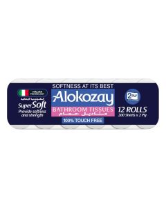 Alokozay Bathroom Tissues/Toilet Papers – 12 Rolls, 200 Sheets X 2 Ply
