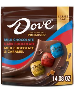 DOVE PROMISES Dark, Milk Chocolate & Milk Chocolate with Caramel Variety Assortment - Large 14.08 Oz Bag