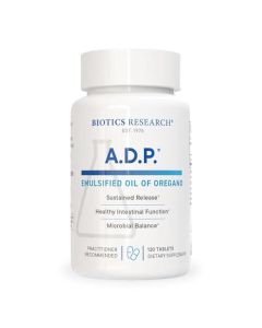 Biotics Research ADP Emulsified Oil of Oregano Tablets for GI Health Sustained Release for High Absorption Contains Carvacrol Wild Oregano Oil 50mgS Patented Formula Non GMO 120 Tablets