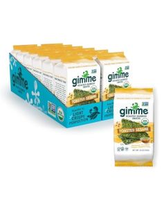 Gimme Seaweed Organic Premium Roasted Seaweed Snacks Toasted Sesame 12 Count Sharing Size Keto Vegan GlutenFree Great Source of Omega3s and Iodine Healthy OnTheGo Snack for Kids and Adults