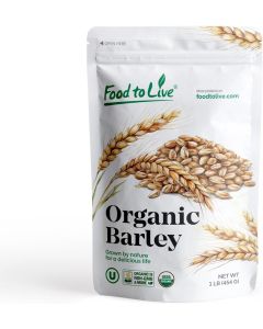Food to Live Organic Pearl Barley, 1 Pound – Non-GMO, Kosher, Vegan