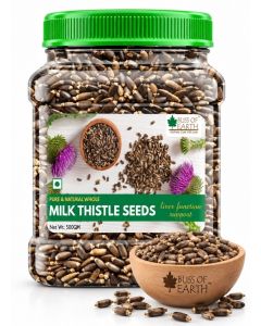 Bliss of Earth Milk Thistle Seeds 500g / Organic Superfood for Gut Health & Immunity / Milk Thistle Tea for Detoxifying & Daily Wellness / Whole Natural Seeds for Liver & Cholesterol Support