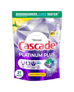 Cascade Platinum Plus Dishwasher Pods Dishwasher Detergent Dishwasher Soap Dish Tabs Dishwashing Tablets Dish Detergent Lemon Actionpacs 21 Count