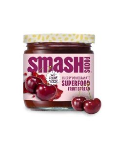 Smash Foods Cherry Pomegranate Jam LowCalorie No Sugar Added Keto Jam with Upcycled Fruit Chia Seeds Vegan Paleo Superfood Fruit Spread 1 Jar