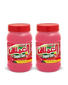 Al Emlaq Super Gel Power Rose Scent, Multi-Purpose use, Pack Of 2 x 1kg / Multi-Purpose Cleaner for Kitchen, Bathroom, Floor & Car / Long-Lasting Freshness & Shine