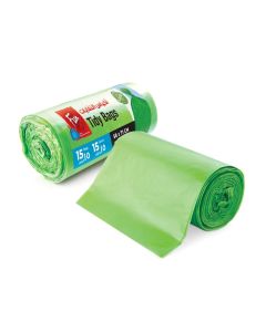 Biodegradable Green Garbage Bags on roll (15 Gallons)