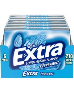 EXTRA Peppermint Sugarfree Chewing Gum Mega Pack - 6 Packs of 35 Sticks Each