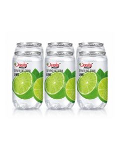Oasis Foods Sparkling Drink Lime Flavor - Pack of 6 Cans