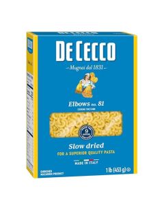 De Cecco Elbows No 81 Pasta 16 Oz Authentic Slow Dried Made with Durum Wheat Versatile Pasta for Sauces Recipes Made in Italy