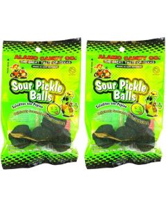 Alamo Candy Sour Pickle Balls - 1 Oz (Pack of 2) - Deliciously Seasoned Sour Candy