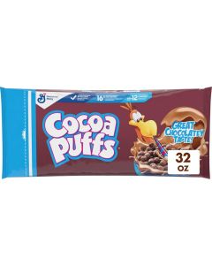 Cocoa Puffs Chocolatey Breakfast Cereal, Whole Grain, 32 oz Resealable Bag