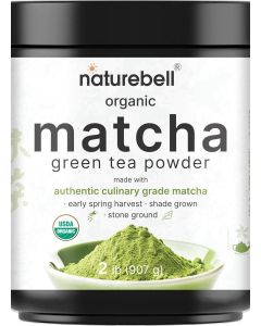 Organic Matcha Green Tea Powder, 2 Pounds / Unsweetened with Zero Sugar, Culinary Grade, Potent Early Harvest, Fine Stone Ground – Vegan, All Purpose, Great for Matcha Latte