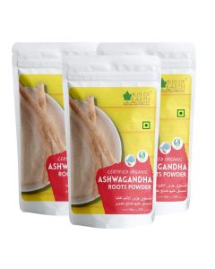 3x200gm Ashwagandha Root Powder Organics Certified Withania Somnifera Helps To Promotes Better Strength & Stamina