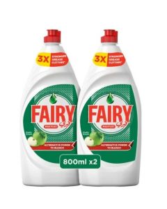 Plus Fruity Green Dishwashing Liquid Soap With Alternative Power To Bleach 2 x 800ml
