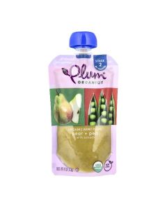 Plum Organics, Organic Baby Food, 6+ Months, Pear + Pea With Spinach, 4 oz (113 g)