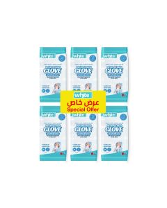 White Wet Wipes Baby Gloves 6in1