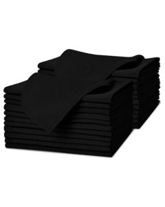 Avalon Kitchen Black Cloth Napkins Bulk Pack of 24 100 Polyester Dinner Linen Napkins Cloth Washable Reusable Durable with Hemmed Edges Ideal for Parties and Weddings 17x17 Inches