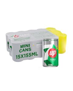 7 Up Carbonated Zero Sugar Soft Drinks- 15X155ml