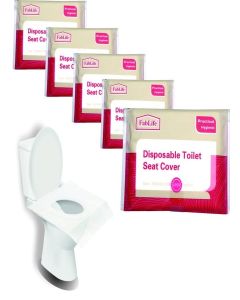 FABLIFE Disposable Toilet Seat Cover 5 Bags With 10 Sheets Covers each. Total 50 sheets.