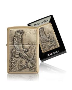 Zippo Eagles Dare Pocket Lighter Refillable FlipTop Windproof Lighters Fierce Soaring Eagle Patriotic Design Pocket Lighters Luxury Metal Lighter Made in USA