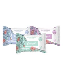 Jennifer’s All-Purpose Wipes 30's - Assorted Pack of 3 - Multipurpose Antibacterial Wet Wipes - For Home, Travel & Office