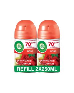 Air Wick Automatic Air Freshener Spray Refill, Rose Scent, 250ml x 2