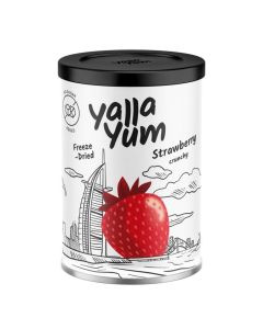 YallaYum Freeze-Dried Strawberry, 20g / 100% Fruit, Non-GMO, No Added Sugar, Gluten-Free,No Additives Added, Vegan, Made From 400g Fresh Strawberry / Healthy Snack for On-the-Go