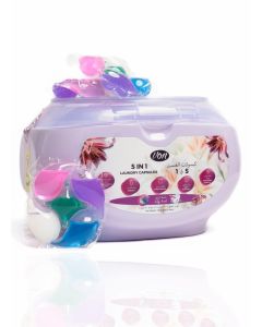 VON 5-in-1 Laundry Capsules 18 Pods / Lily Scent / Deep Cleaning Detergent / Stain Removal / Long-Lasting Freshness