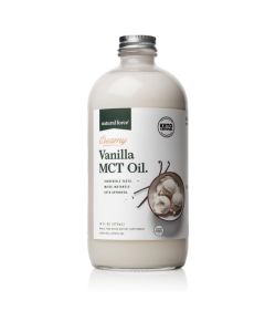 Natural Force Creamy Vanilla MCT Oil Non Dairy Keto Certified Emulsified MCTs for LowCarb Ketogenic Coffee Smoothies Shakes Mixes Instantly No Blending Required 16 Oz Glass Bottle