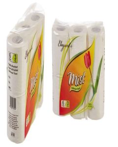 MDN MIST Ultra Soft Clean 3 Ply Toilet Tissue Paper for Bathroom Home Office Biodegradable Bath Tissue Septic-Safe Rolls (Pack of 2, 6 Roll Each)