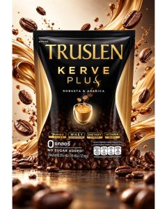 Truslen Kerve Plus Robusta & Arabica Coffee – 12 Sachets with Whey, Fiber & Amino Acids