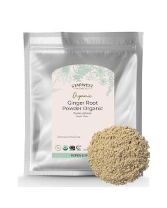 Starwest Botanicals Organic Ginger Root Powder Ground Ginger Herb for Tea Baking Cooking Natural Herbal Spice Supports Digestion Certified Kosher NonGMO Bulk 1 lb Bag