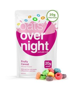 Oats Overnight Fruity Cereal Overnight Oats with 20g Protein High Fiber Breakfast Protein Shake Gluten Free Oatmeal Non GMO High Protein Oatmeal 26 oz per meal 8 Pack