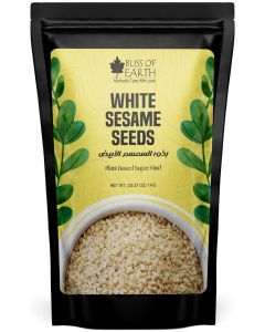 Bliss of Earth White Sesame Seeds 1Kg / Premium Hulled Sesame Seeds / Raw Natural Edible Seeds for Cooking Baking Tahini / Rich in Calcium Protein Fiber / Vegan Gluten Free Superfood