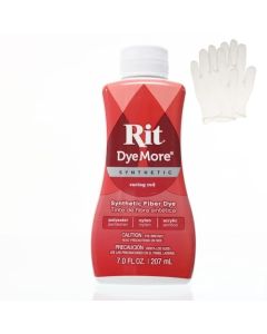 Rit DyeMore 7 Oz Synthetic Liquid Fiber Dye Single Pack with Plastic Gloves for Clothing Dcor and Crafts Racing Red
