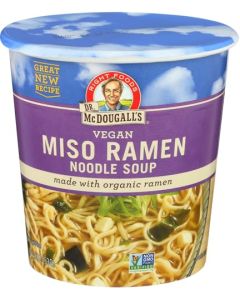 Dr McDougalls Organic Miso Big Soup Cup Garlic Ginger with Noodles 19 oz