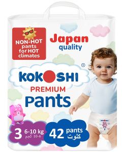 Premium Baby Pants Size 3 (6–10kg) Ultra-Soft, Hypoallergenic, 12h Protection, Breathable, Leak-Proof Japanese Pull-Up Nappies
