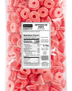 Kervan Candy Watermelon Rings - 5 Pound Bulk Gummy Candy for Parties and Events