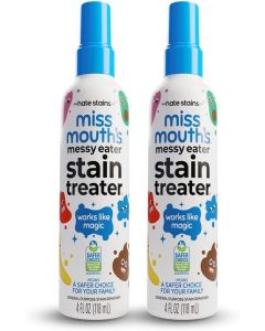 Miss Mouth's Messy Eater Non-Toxic Baby and Kids Stain Remover for Clothing, Carpet, Fabric, and Upholstery. Kid Tested and Mom Approved (118ml, 4 oz Spray Bottles) 2 Pack