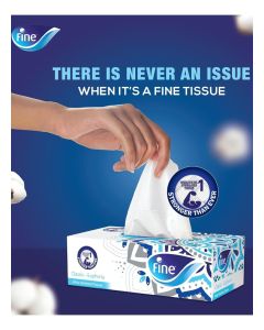Fine Classic Facial Tissue, Sterilized Tissue Box, 5 Boxes, 2 Ply × 200 Sheets, Cotton Feel Tissue Suitable for All Skin Types and All Settings, Fine Tissue Sterilized by Steripro For Germ Protection