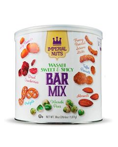 Imperial Mixed Nuts Bar Mix Tasty Nut Snack for Any Occasion Wasabi Peas Almonds Pretzels Honey Roasted Sesame Sticks Dried Cranberries Spicy Toffee Peanuts Wasabi Sweet Spicy