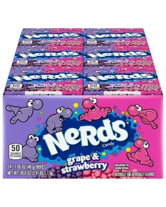 Nerds Candy Grape Strawberry 165 Ounce TreatSize Theater Candy Boxes Pack of 24