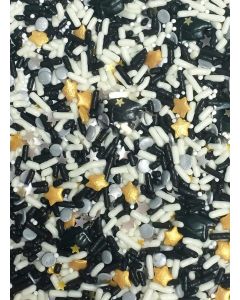 Edible School Graduation Hat Class Confetti Sprinkles Cake Cookie Cupcake IceCream Donut Quins - 4oz (Black)