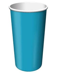 Creative Converting Touch of Color Paper Hot/Cold Party Cup, Turquoise (24 Cups)