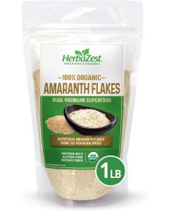 HerbaZest Organic Amaranth Flakes - 1 LB
