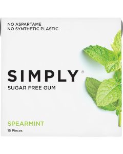 SIMPLY Sugar Free Spearmint Gum - 90 Pieces, Plastic Free and Aspartame Free