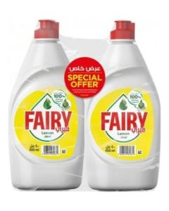 Fairy Lemon Dishwashing Liquid Soap 2 x 400ml